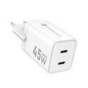 Nabíječka Forcell Mini GaN III 45W 2×USB-C PD bílá