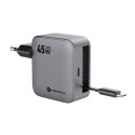 Forcell 45W GaN USB-C nabíječka s kabelem šedá