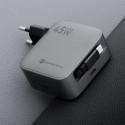 Forcell 45W GaN USB-C nabíječka s kabelem šedá