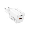 Nabíječka Forcell F-ENERGY MINI GAN III 35W (USB-C+USB-A) – bílá