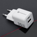 Nabíječka Forcell F-ENERGY MINI GAN III 35W (USB-C+USB-A) – bílá