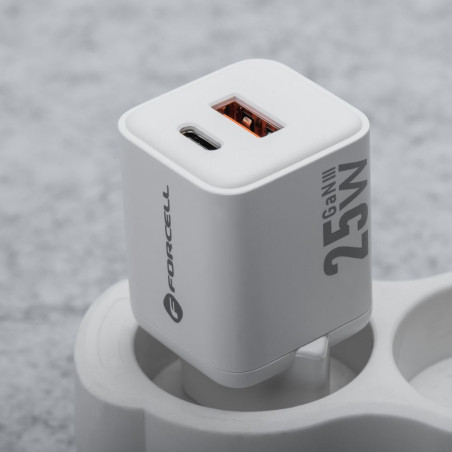 Nabíječka Forcell F-Energy Mini GaN III 25W - bílá
