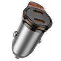 Nabíječka do auta Hoco NZ16B 45W 2× USB-C šedá