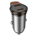 Nabíječka do auta Hoco NZ16B 45W 2× USB-C šedá