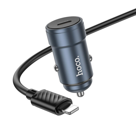 Hoco Z57 30W USB‑C do auta + kabel USB‑C/Lightning šedá