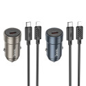 Hoco Z57 30W USB‑C do auta + kabel USB‑C/Lightning šedá