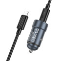 Hoco Z57 30W USB‑C do auta + kabel USB‑C/Lightning šedá