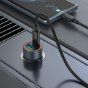 Nabíječka do auta Hoco Z57A USB-C + USB-A 30W šedá