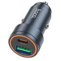 Nabíječka do auta Hoco Z57A USB-C + USB-A 30W šedá