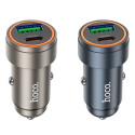 Nabíječka do auta Hoco Z57A USB-C + USB-A 30W šedá