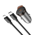 Hoco NZ16 nabíječka do auta 30W USB-C (PD/QC) šedá
