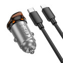 Hoco NZ16 nabíječka do auta 30W USB-C (PD/QC) šedá