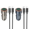 Hoco Z57A nabíječka do auta 30W USB-C + USB-A – černá