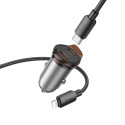 Nabíječka do auta Hoco NZ16B 45W 2× USB-C - šedá