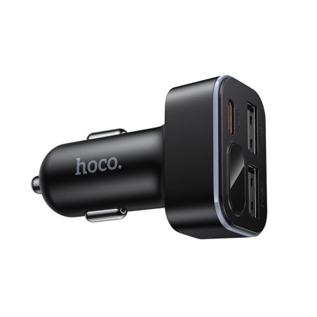 Nabíječka do auta Hoco Z63A 42W LCD 2×USB-A + USB-C PD QC3.0 - čer