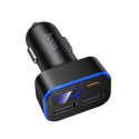 Nabíječka do auta Hoco Z63A 42W LCD 2×USB-A + USB-C PD QC3.0 - čer