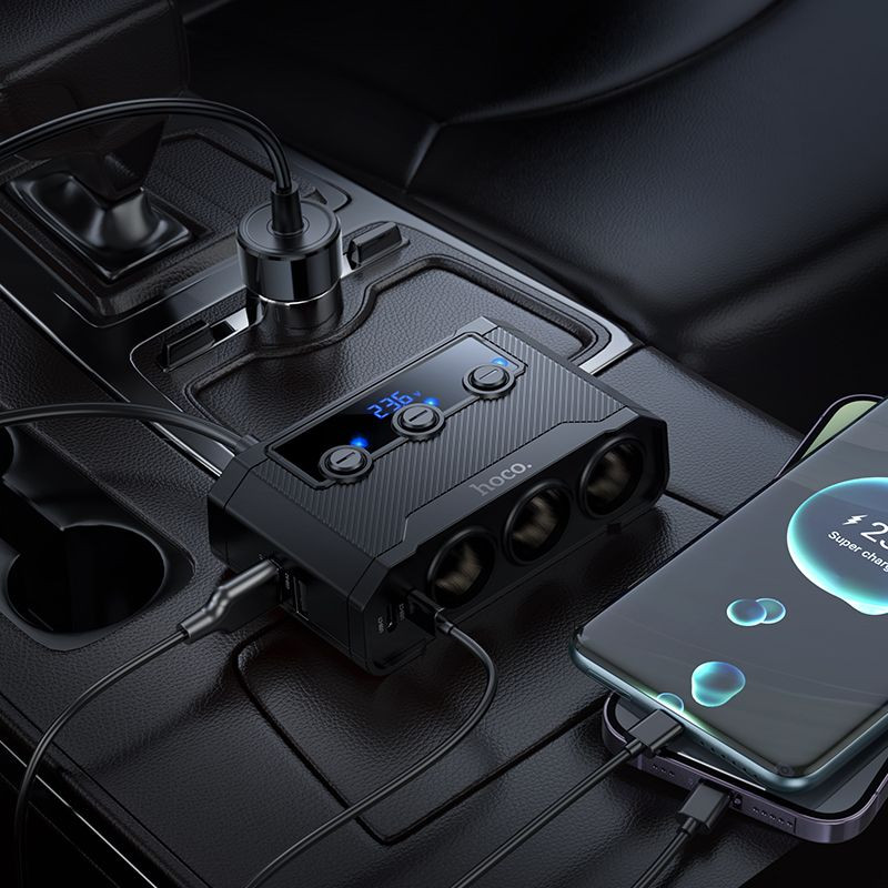 Nabíječka do auta Hoco Z64 240W pro USB zařízení - černá