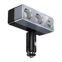 Hoco Z65B nabíječka do auta 3v1 USB-C + USB-A + zapalovač - černá