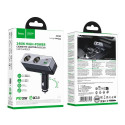 Hoco Z65B nabíječka do auta 3v1 USB-C + USB-A + zapalovač - černá