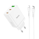 Nabíječka Hoco N33 35W 2× USB-C + USB-A - bílá