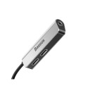 BASEUS CALL52-S1 Adaptér pro 3,5mm sluchátka a 2x Lightning, stříbrná