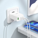 Nabíječka Hoco N33 35W 2× USB-C + USB-A - bílá
