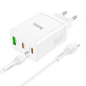 Nabíječka Hoco N33 35W 2× USB-C + USB-A - bílá