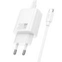 Nabíječka Hoco N60 20W USB-C + kabel Lightning bílá