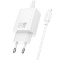 Nabíječka Hoco N61 20W + kabel USB-C/Lightning pro mobilní zařízení - bílá