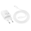 Nabíječka Hoco N63 30W + 18W USB-C/USB-A bílá