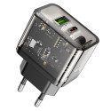 Nabíječka Hoco N34 USB-A + USB-C 20W transparentní