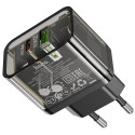 Nabíječka Hoco N34 USB-A + USB-C 20W transparentní