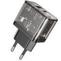Nabíječka Hoco N34 USB-A + USB-C 20W transparentní
