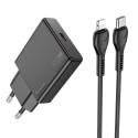 Hoco N37 20W USB-C PD nabíječka + kabel USB-C/Lightning černá