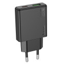 Nabíječka Hoco N38 20W USB-C + 18W USB-A černá