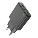 Nabíječka Hoco N38 20W USB-C + 18W USB-A černá