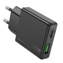 Nabíječka Hoco N38 20W USB-C + 18W USB-A černá