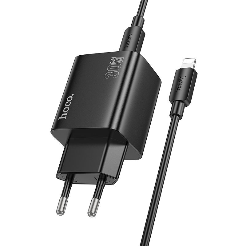Nabíječka Hoco N56 30W + kabel USB-C/Lightning pro mobilní zařízení - černá