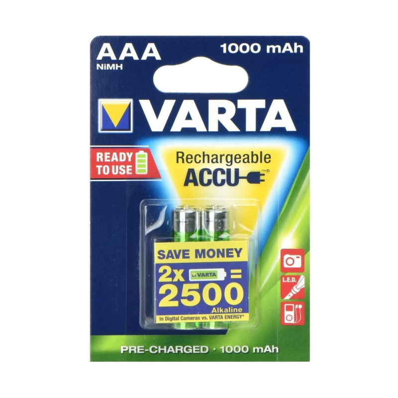 Dobíjecí baterie VARTA R3 (AAA) 1000 mAh Ready2Use pro zařízení - 2 ks