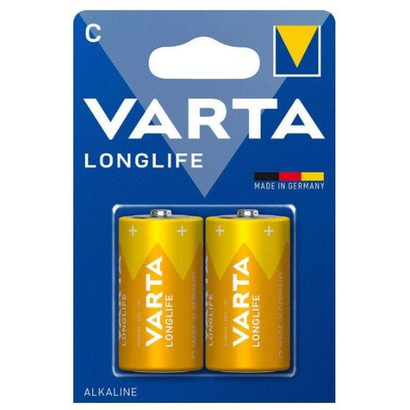 Alkalická baterie VARTA R14 (C) Longlife 2 ks - bezbarvá