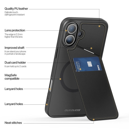 Kryt Dux Ducis RAFI II MAG iPhone 16 Plus černý