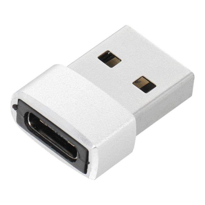 Adaptér USB-C (female) na USB-A (male) stříbrný