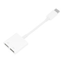 Redukce AUX 2v1 USB-C pro sluchátka a nabíjení – bílá