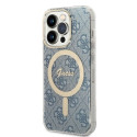 Set GUESS pro iPhone 14 Pro MagSafe - zlatá/modrá