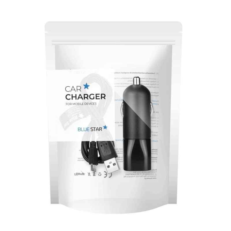 Nabíječka do auta Blue Star pro Micro USB - černá