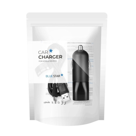 Nabíječka do auta Blue Star Micro USB 2A – černá