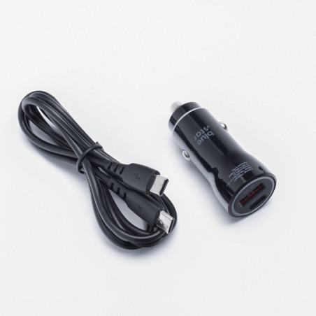 Nabíječka do auta Blue Star USB-C + USB-A 25W - černá