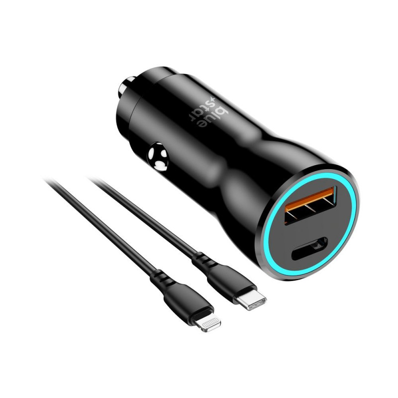 Nabíječka do auta Blue Star USB C + USB A pro zařízení - černá