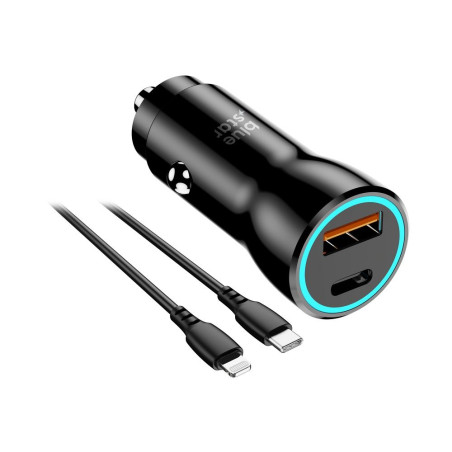 Nabíječka do auta Blue Star USB-C + USB-A 25W - černá