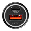 Nabíječka do auta Blue Star 30W USB-C/USB-A - černá